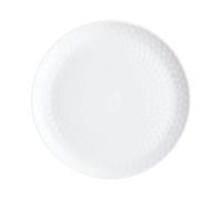 Luminarc Plato llano Pampille de vidrio opal 25 cm | Blanco, Vidrio opal, formato redondo, acabado con relieve, 25 cm, apilable, apto para microondas, apto para frigorífico