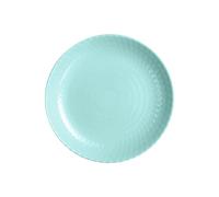 Luminarc Plato postre Pampille de vidrio opal 19 cm | Turquesa, Vidrio opal, formato redondo, acabado con relieve, 19 cm, apilable, apto para microondas, apto para frigorífico