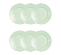 Luminarc Plumi Paradise Ver Set 6 Platos Llanos Opal 22cm Opal Apto Microondas Apto Frigorífico Apilable