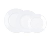 Luminarc Vajilla de vidrio Plumi 18 piezas para 6 personas | Blanco, diseño redondo, acabado decorado, fabricada en Francia, apta para microondas