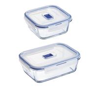 Luminarc Pure Box Active Set 2 Recipientes Hermeticos Vidrio Set 2 Piezas 76cl - 122cl Sodo Apto Microondas Apto Frigorífico Reciclable