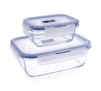 Luminarc Pure Box Active Set 2 Recipientes Rect Herméticos Vidrio Set 2 Piezas 38cl - 122cl