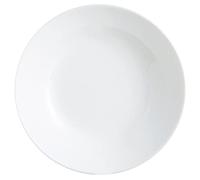 Luminarc Set de 12 platos hondos Zelie de vidrio opal 20 cm | Blanco, Vidrio opal, formato redondo, acabado brillo, 20 cm, 12 piezas, apilable, apto para microondas