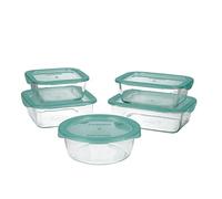Luminarc Keep'n Lagon Set 5 Recipientes Vidrio Con Tapa 76cl - 82cl - 92cl - 2 * 122cl