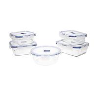 Luminarc Set de 5 recipientes herméticos Pure Box Active de vidrio, 122 cl