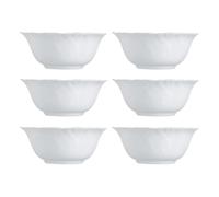 Luminarc Set de 6 boles Feston de vidrio opal 12 cm | Blanco, Vidrio opal, forma redonda, acabado brillo, 12 cm, 6 piezas, apto para microondas, apto para frigorífico
