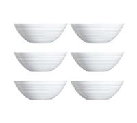 Luminarc Set de 6 boles Harena de vidrio opal 16 cm | Blanco, Vidrio opal, forma cónica, acabado brillo, 16 cm, 6 piezas, apto para microondas, apto para frigorífico