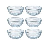 Luminarc Set de 6 boles Pampille Clear de vidrio opal 13 cm | Transparente, Vidrio opal, forma redonda, acabado con relieve, 13 cm, 6 piezas, apilable, apto para microondas