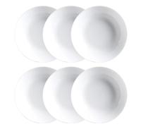 Luminarc Set de 6 platos hondos Diwali de vidrio opal 20 cm | Blanco, Vidrio opal, formato redondo, acabado brillo, 20 cm, 6 piezas, apto para microondas, apto para frigorífico
