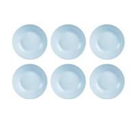 Luminarc Set de 6 platos hondos Diwali Paradise de vidrio opal 20 cm | Azul, Vidrio opal, formato redondo, acabado brillo, 20 cm, 6 piezas, apilable, apto para microondas, apto para frigorífico