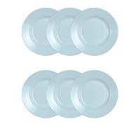 Luminarc Set de 6 platos hondos Plumi Paradise Azu de vidrio opal 22 cm