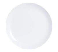 Luminarc Set de 6 platos llanos Diwali de vidrio opal 25 cm | Blanco, Vidrio opal, formato redondo, acabado brillo, 25 cm, 6 piezas, apto para microondas, apto para frigorífico