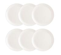 Luminarc Set de 6 platos llanos Diwali de vidrio opal 27 cm | Blanco, Vidrio opal, formato redondo, acabado brillo, 27 cm, 6 piezas, apto para microondas, apto para frigorífico