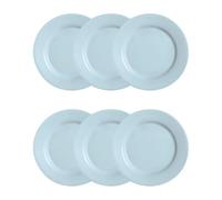 Luminarc Set de 6 platos llanos Plumi Paradise Azu de vidrio opal 24 cm