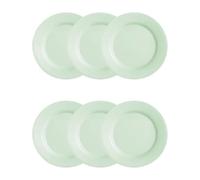 Luminarc Set de 6 platos llanos Plumi Paradise Ver de vidrio opal 24 cm