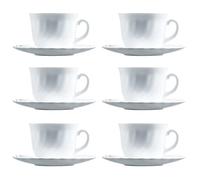 Luminarc Set de 6 Tazas Con Plato Trianon de Opal 22cl