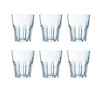 Luminarc Set de 6 vasos bajos New America de vidrio 30 cl | Transparente, Vidrio, formato bajo, acabado brillo, 6 piezas