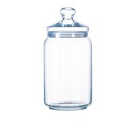 Luminarc Tarro Club de vidrio 1 L | Transparente, Vidrio, forma redonda, acabado brillo, 1 L, cierre a presión, junta de silicona, con válvula, fácil de limpiar