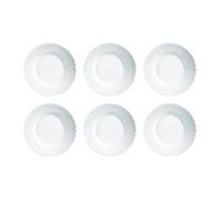 LUMINARC TRIANON 6 Plato Hondo Opal 22,5CM Blanco Brillo Fabricado en Francia Reciclable Blanco