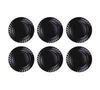 Luminarc Trianon Negro 6 Plato Llano Vidrio 24,5cm Opal Apto Microondas Apto Frigorífico Reciclable