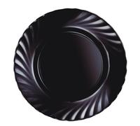 Luminarc Trianon Negro Plato Llano Vidrio 24,5cm Sodo Apto Microondas Apto Frigorífico Reciclable
