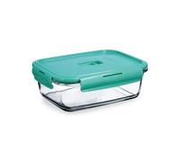 Luminarc Turquesa Recipiente Rectangular Hermético Vidrio 122cl Sodo Apto Microondas