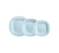 Luminarc Vajilla Carine Paradise, 18 piezas para 6 personas | Azul, vidrio opal templado, fácil de limpiar, apta para microondas, frigorífico y lavavajillas