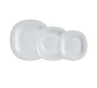 Luminarc Vajilla de vidrio opal Carine 12 piezas para 4 personas | Gris, diseño cuadrado, acabado brillo, apta para microondas y frigorífico