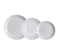 Luminarc Vajilla de vidrio opal Diwali Granit 18 piezas para 6 personas | Gris, diseño redondo, acabado brillo, fabricada en Francia, apta para microondas y frigorífico