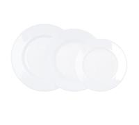 Luminarc Vajilla de vidrio Plumi 18 piezas para 6 personas | Blanco, diseño redondo, acabado decorado, fabricada en Francia, apta para microondas