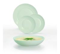Luminarc Apy Paradise Verde Vajilla Opal 18 Piezas - 6 Personas Opal Apto Microondas Apto Frigorífico Apilable