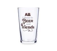 Luminarc Vasos de Cerveza, 50 cl, Set de 6, con Frase Decorativa, Aptos para Lavavajillas