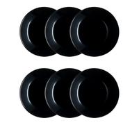 Luminarc Zelie Negro Set 6 Platos Postrevidrio 18cm Sodo Apto Microondas Apto Frigorífico Apilable