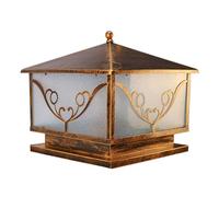 Luminaria de Poste de Máx. 60 W, Iluminación Solar para Patio, Farol Negro Mate/Bronce, Lámpara de Pie Exterior de Aluminio Fundido de 3 X 3, 4 X 4, 5 X 5, Poste de Madera, Lámparas Solares Led para J