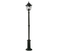 Luminaria de Poste Negro 179cm Alto IP44 E27 de Aluminio Exterior Jardín Camino