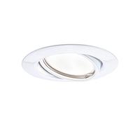 Luminaria empotrable LED Paulmann Base, 1x5 W, 3000 K, blanco/metal | Orientable, para conexión directa a 230 V, luz blanca cálida a 3000 K, grado de protección IP20