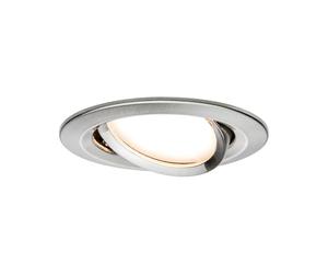 Luminaria empotrable LED Paulmann Nova Plus 6 W, 2700 K, hierro cepillado | Regulable, orientable, IP23, para empotrar en techos con un hueco de 30 mm, luz blanca cálida
