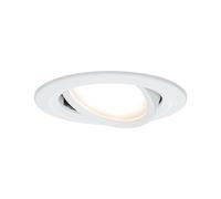 Paulmann 93876 Luminaria empotrable LED, Coin, foco empotrable plano Slim, proyector de techo redondo 6,8 W, blanco, regulable y orientable, IP23 resistente a agua pulverizada