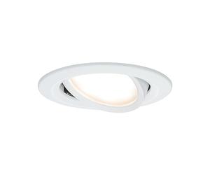 Luminaria empotrable LED Paulmann Nova Plus Coin 6 W, 2700 K, blanco mate | Luminaria empotrable con foco orientable, función de regulación, IP23, para conexión directa a 230 V