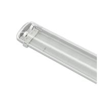 Luminaria Tri-proof para dos tubos de 1,2m, resistente a agua y polvo, ideal para ambientes industriales y exteriores.