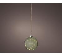 Lumineo Bola LED micro LED, color verde/blanco cálido, 10 cm