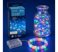 Lumineo Cadena de luces LED de 1,95 m, batería, 40 microLED, suave