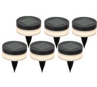 Lumineo Juego de 6 luces solares LED para senderos, 9 x 12 cm, plástico, para jardín, arriates, entradas, caminos, focos de suelo, iluminación solar, iluminación de camino, luces exteriores, color
