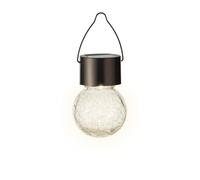 Lumineo Lámpara solar de jardín 6 x 9 cm - Lámpara solar LED de cristal para jardín balcón - Lámpara colgante de bola - Lámpara solar para exterior colgante como decoración de jardín balcón - Blanco
