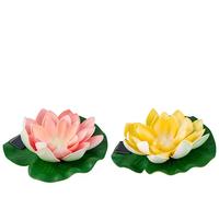 Lumineo Lámpara solar de jardín con diseño de nenúfar, 17 x 6 cm, plástico, 1 unidad, varios colores