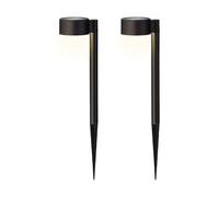 Lumineo LED Solar Außenleuchte 30cm Kunststoff - Solarleuchte Gartenlicht zum stecken 2er Set Gartenleuchte Wegelleuchte Gartenlampe Solarlicht Solarlampen Gartenbeleuchtung für Außen Garten Warmweiß