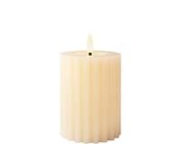 Lumineo Vela LED Beige Ø 7,5 x 12,3 cm con Relieve (AAA)