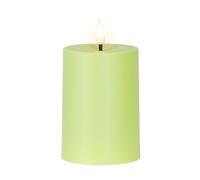 Lumineo Vela LED solar para exteriores, 7 x 10 cm, plástico, para decoración de jardín y exterior, funciona con pilas, color verde cálido