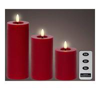 Lumineo velas led con temporizador, 11 ? 19 cm, cera ? juego de 3