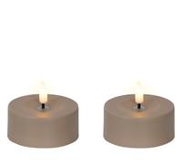 Lumineo Velas LED solares para exteriores, 7 x 3,2 cm, plástico, efecto llama, para exteriores, funciona con pilas, velas sin llama como velas de mesa, velas decorativas, velas artificiales, color